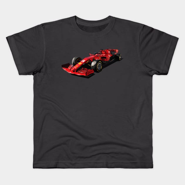 Charles Leclerc SF1000 Low Poly Art Kids T-Shirt by pxl_g